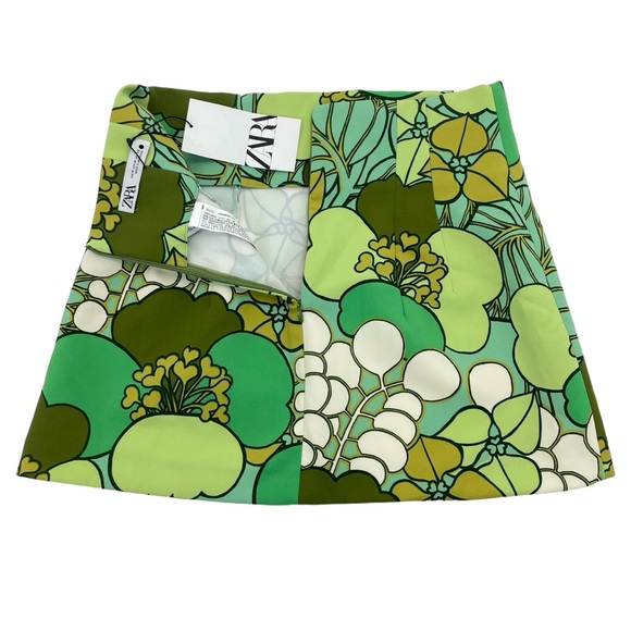 ❣️HP❣️NWT Zara Mini Skirt Medium Green Multi - Picture 5 of 11